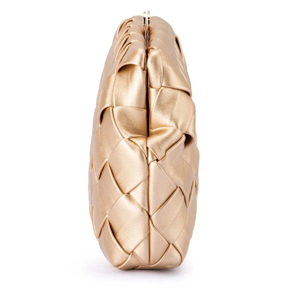 QUINN Woven Clutch - Gold - Presence Hamilton
