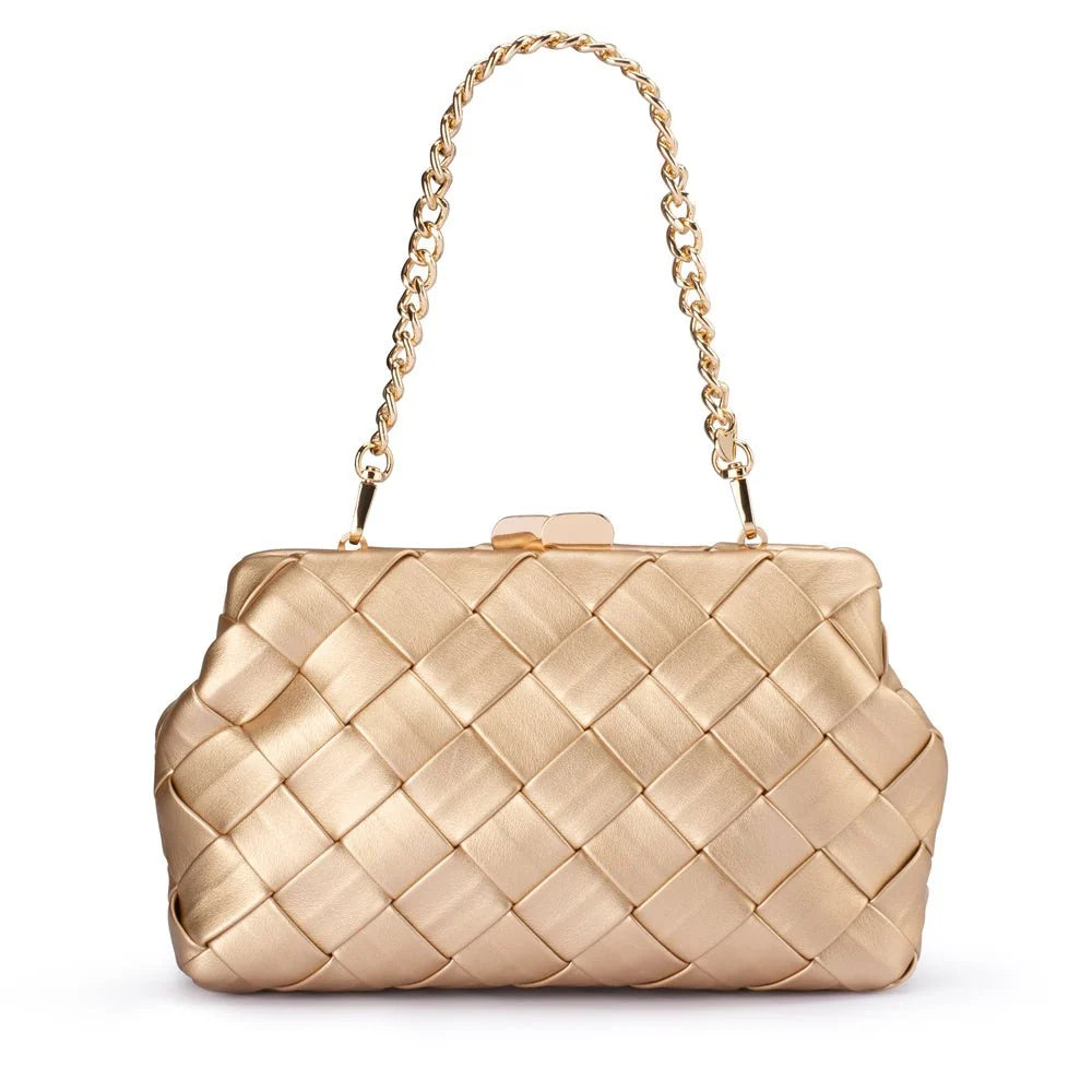 QUINN Woven Clutch - Gold - Presence Hamilton