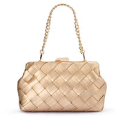 QUINN Woven Clutch - Gold - Presence Hamilton