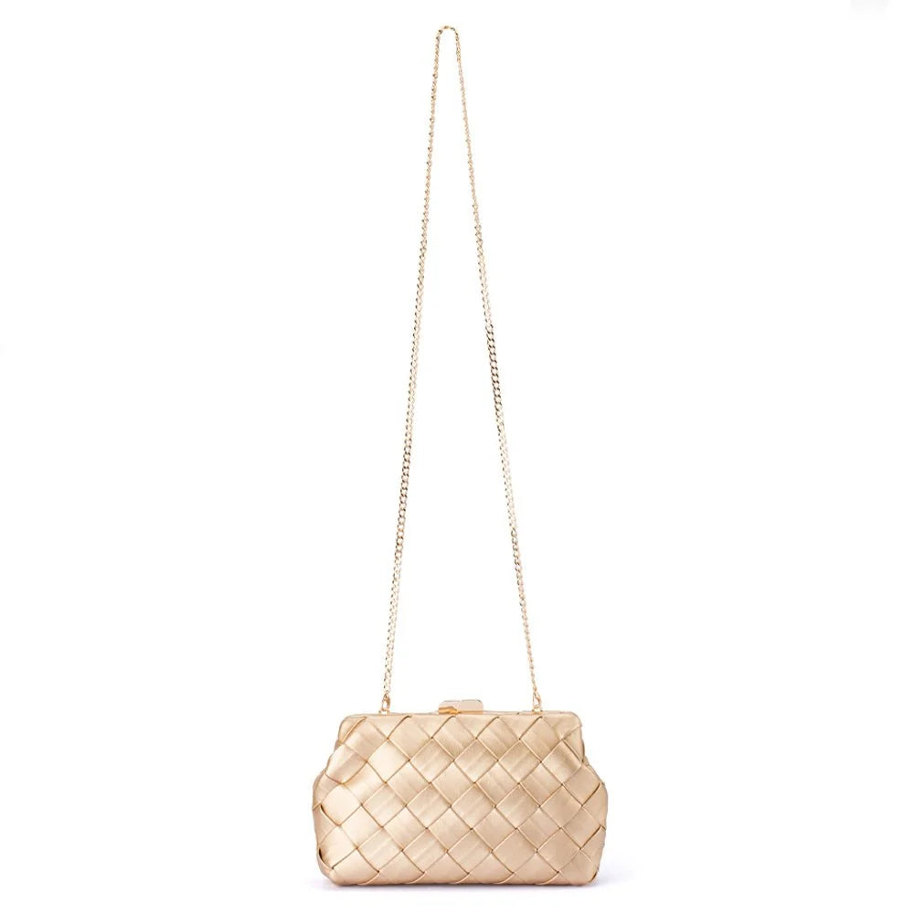 QUINN Woven Clutch - Gold - Presence Hamilton