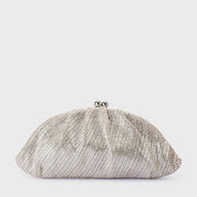 Rita Woven Clutch- Silver