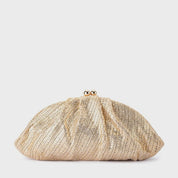 Rita Woven Clutch- Gold