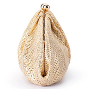 Rita Woven Clutch- Gold