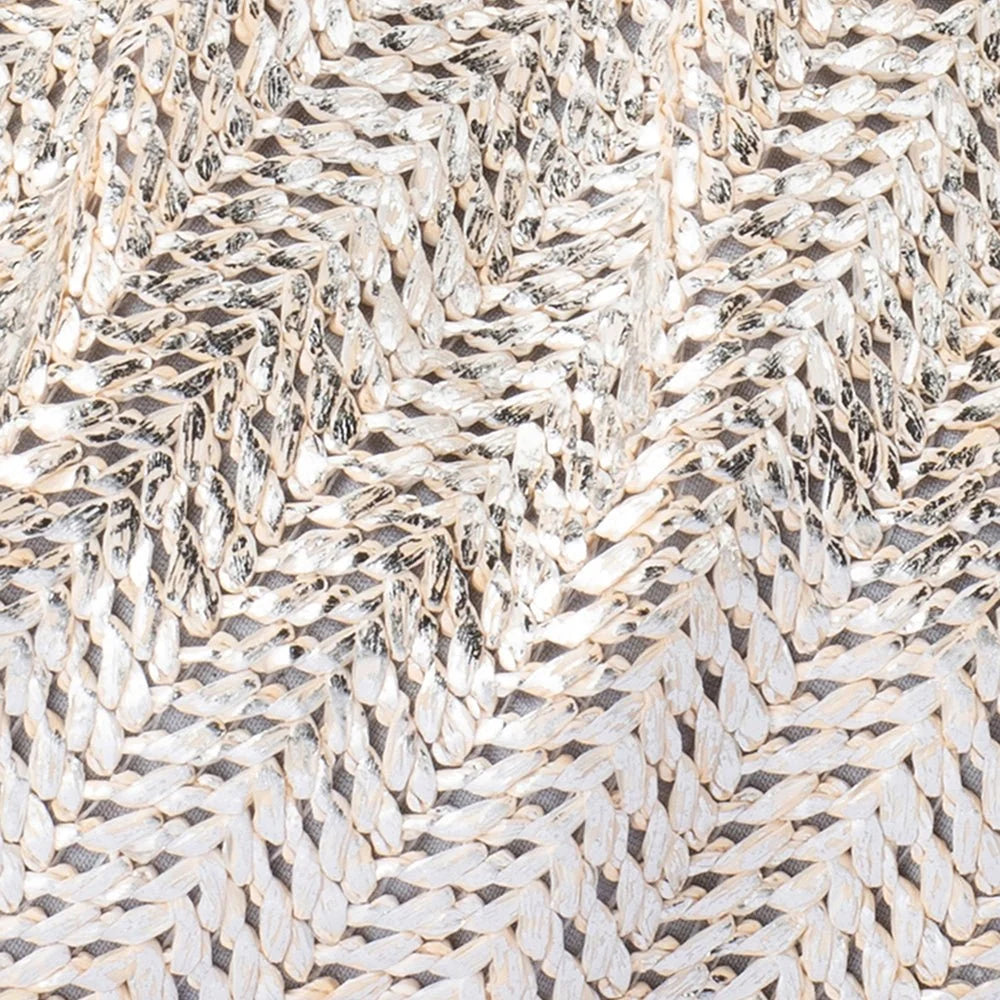 Rita Woven Clutch- Silver