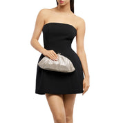 Rita Woven Clutch- Silver