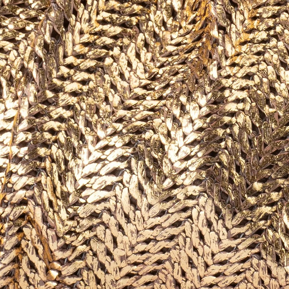 Rita Woven Clutch-  Bronze