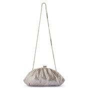 Rita Woven Clutch- Silver