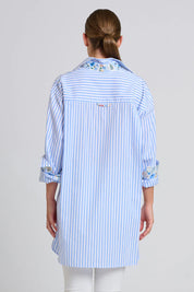 The Boyfriend Shirt- Floral Trim