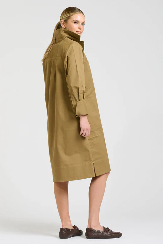 The Jane Utility Popover Dress - Tan - Presence Hamilton