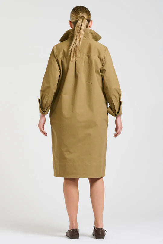 The Jane Utility Popover Dress - Tan - Presence Hamilton
