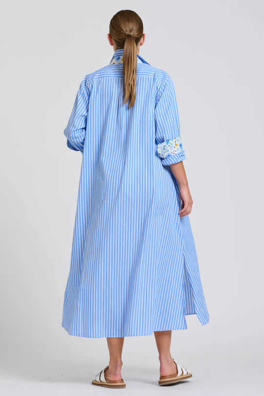 Luna Oversized Shirtdress -Floral Trim