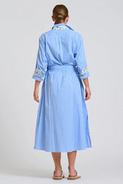 Luna Oversized Shirtdress -Floral Trim