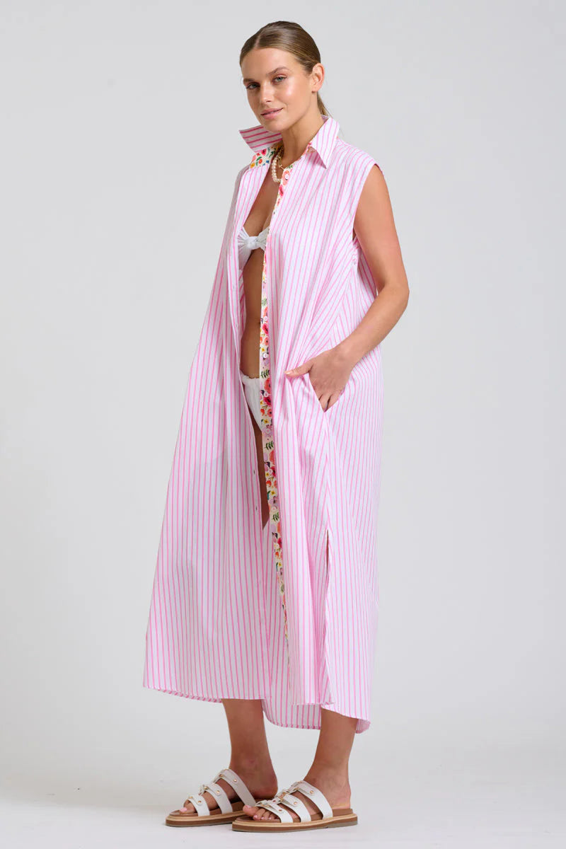 The Sloane Oversized Sleeveless Shirtdress