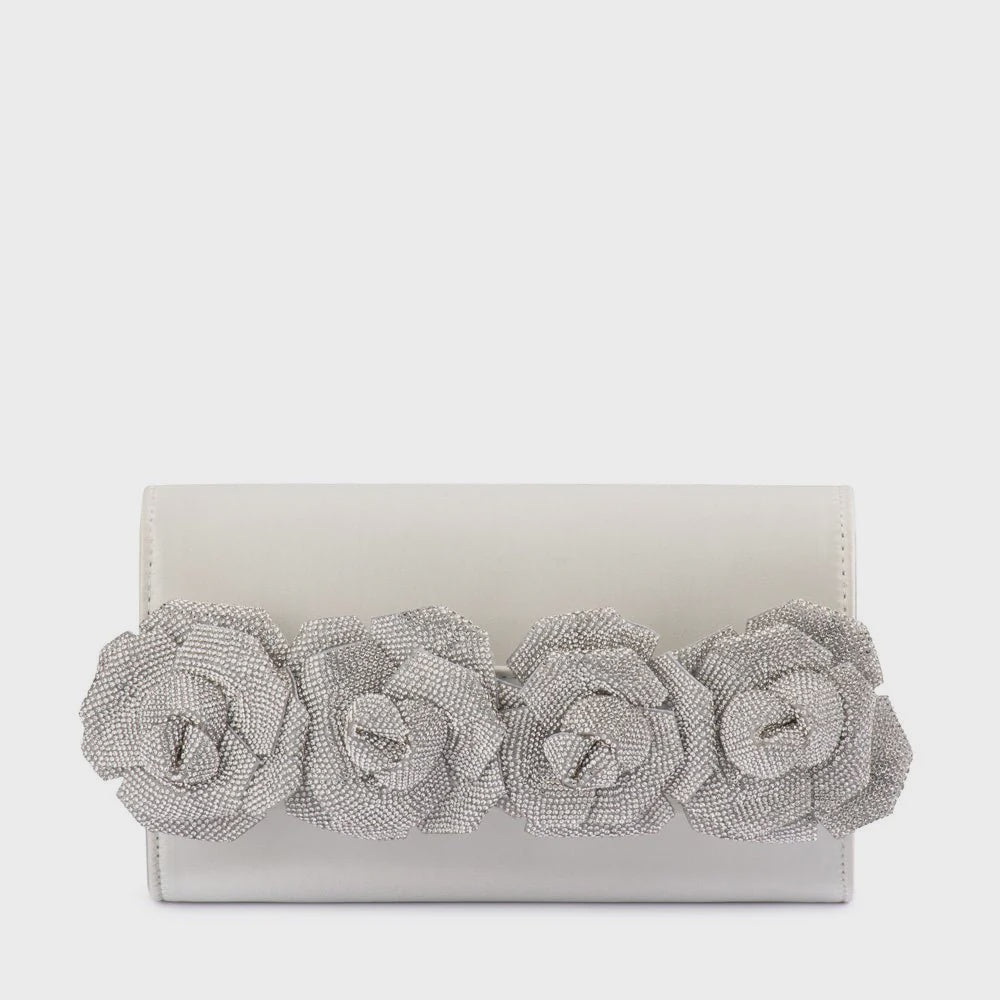 Stella Rosette Clutch - White - Presence Hamilton