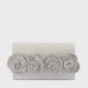 Stella Rosette Clutch - White - Presence Hamilton