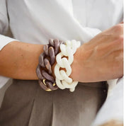 Flat Chain Bracelet Off White