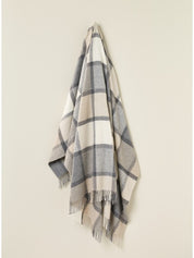 Bronte Block Windowpane Throw- White Grey
