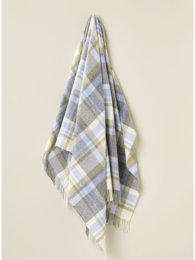 Bronte Portree Throw- Grey & Duck Egg