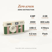 Timelens Digital Camera- Cream Rosemary Stripe