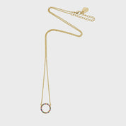 Multi CZ Circle Necklace- Gold Plated
