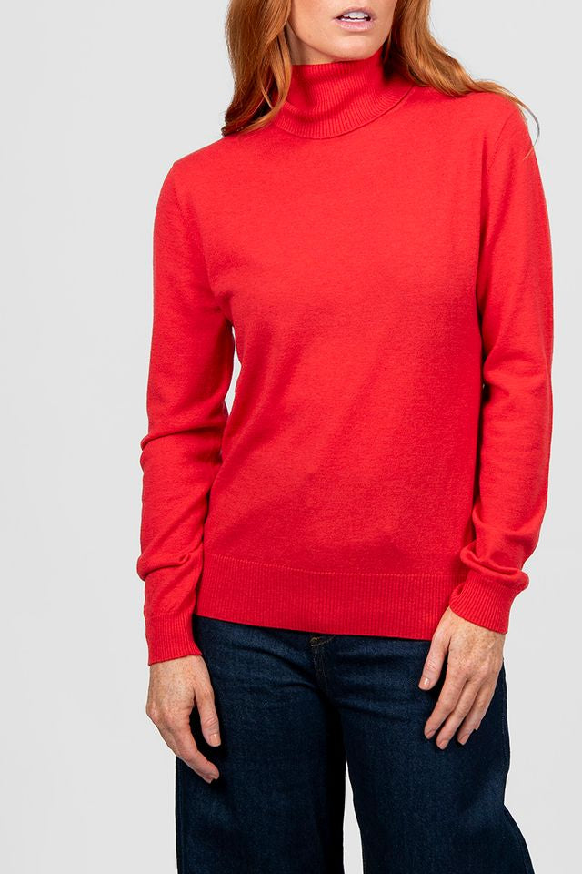 Rosie Roll Neck Pullover - Cayenne - Presence Hamilton