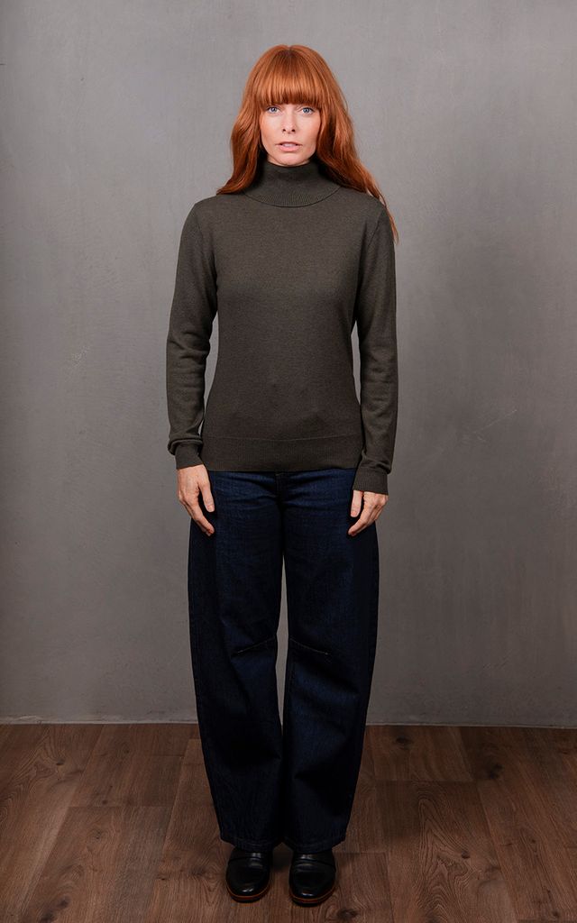 Rosie Roll Neck Pullover - Olive - Presence Hamilton