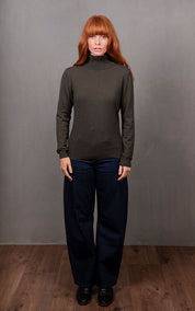 Rosie Roll Neck Pullover - Olive - Presence Hamilton